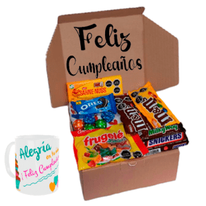 Caja de Regalos Sorpresa Sahne Nuss Feliz Cumpleaños + Taza